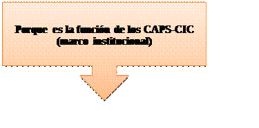 Llamada de flecha hacia abajo: Porque es la función de los CAPS-CIC (marco institucional)