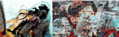 A la izquierda, p2p2014, de Mathieu St-Pierre, 2014; a la derecha, Where was the Pope, de Mathieu St-Pierre, 2014