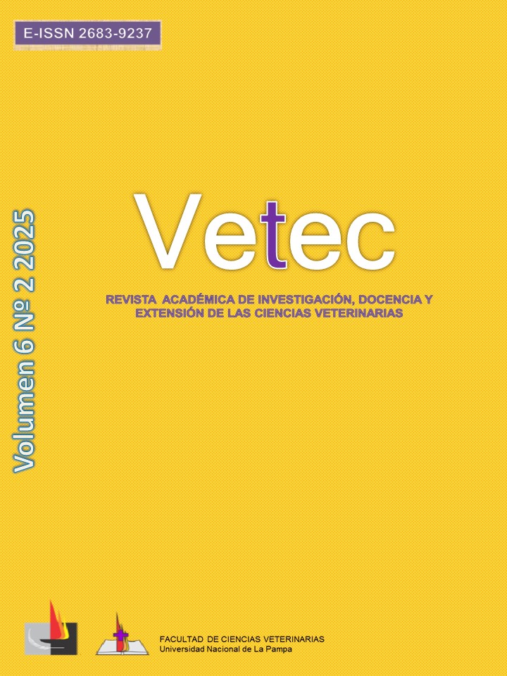 						Ver Vol. 6 Núm. 2 (2025): Vetec Revista Académica de Investigación, Docencia y Extensión de las Ciencias Veterinarias.
					