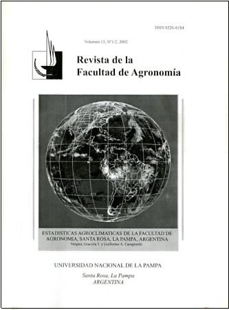 					Ver Vol. 13 Núm. 1/2 (2002): Estadísticas Agroclimáticas de la Facultad de Agronomía, Santa Rosa, La Pampa, Argentina
				