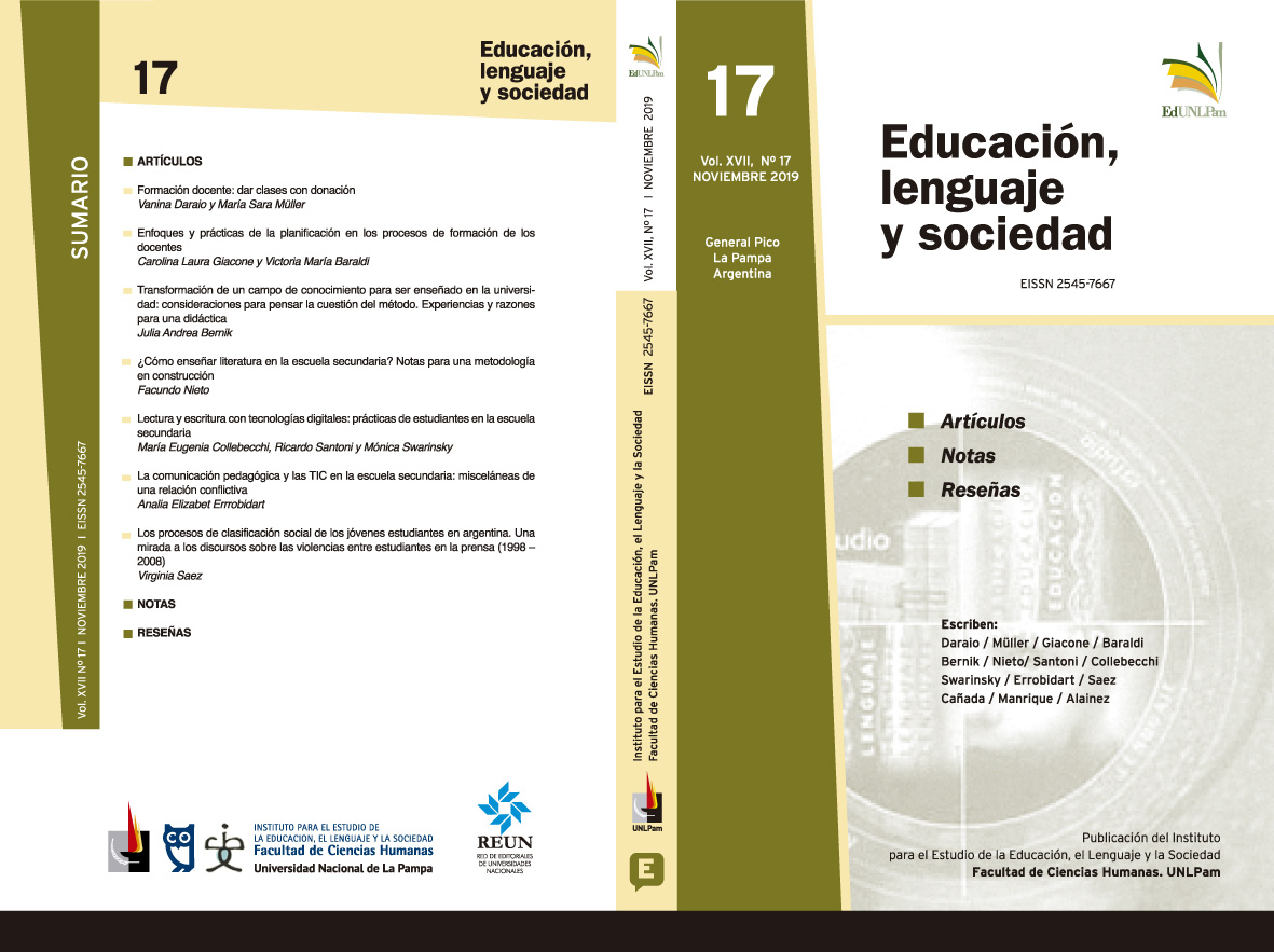 					Ver Vol. 17 Núm. 17 (2019): Educación, Lenguaje y Sociedad
				